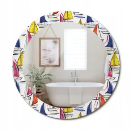 stylowe-okragle-lustro-scienne-z-nadrukiem-na-szkle-kolorowe-lodki-fi-70-cm