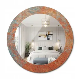 okragle-scienne-ozdobne-lustro-w-szklanej-obramowce-rdzawy-metal-fi-60-cm