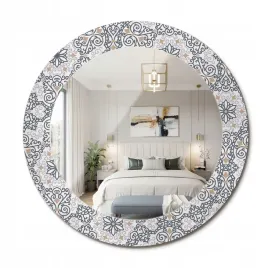 lustro-wiszace-z-ozdobna-rama-z-nadrukiem-geometryczne-ornamenty-fi-60-cm