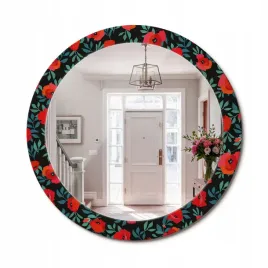 lustro-z-nadrukiem-do-lazienki-kuchni-przedpokoju-czerwony-mak-fi-80-cm