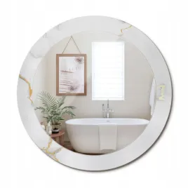 lustro-wiszace-ze-szklana-ozdobna-rama-z-nadrukiem-bialy-marmurek-fi-70-cm