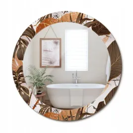 stylowe-okragle-lustro-scienne-z-nadrukiem-na-szkle-liscie-palmowe-fi-70-cm