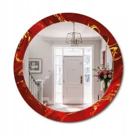 lustro-z-nadrukiem-do-lazienki-kuchni-przedpokoju-czerwony-marmur-fi-80-cm