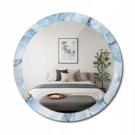 wiszace-lustro-ze-szklana-obramowke-z-nadrukiem-blekitny-marmur-fi-90-cm