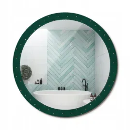 stylowe-okragle-lustro-scienne-z-nadrukiem-na-szkle-pikowany-wzor-fi-100-cm
