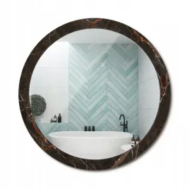 lustro-z-nadrukiem-do-lazienki-kuchni-przedpokoju-brazowy-marmur-fi-100-cm