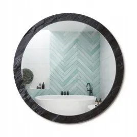 lustro-z-nadrukiem-do-lazienki-kuchni-przedpokoju-czarny-kamien-fi-100-cm