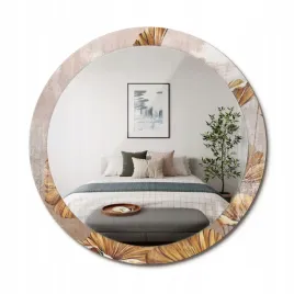 okragle-scienne-ozdobne-lustro-w-szklanej-obramowce-boho-liscie-fi-90-cm
