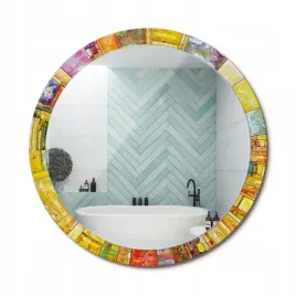 lustro-premium-z-szklana-ozdobna-rama-z-nadrukiem-kolorowy-witraz-fi-100-cm