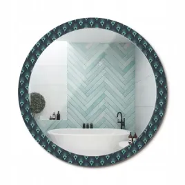 lustro-wiszace-ze-szklana-obramowke-z-nadrukiem-kwiatowy-wzor-fi-100-cm