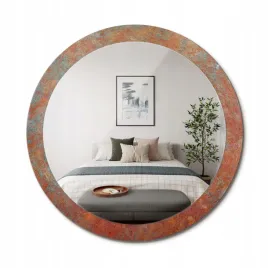 okragle-scienne-ozdobne-lustro-w-szklanej-obramowce-rdzawy-metal-fi-90-cm