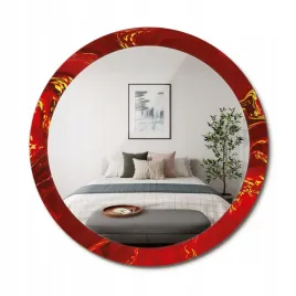 lustro-z-nadrukiem-do-lazienki-kuchni-przedpokoju-czerwony-marmur-fi-90-cm