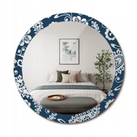 lustro-wiszace-ze-szklana-obramowke-z-nadrukiem-kompozycja-paisley-fi-90-cm