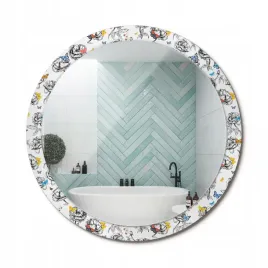 lustro-z-nadrukiem-do-lazienki-kuchni-przedpokoju-kolorowe-motyle-fi-100-cm