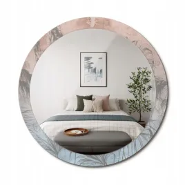 okragle-ozdobne-lustro-na-sciane-do-domu-biura-tropikalne-kwiaty-fi-90-cm