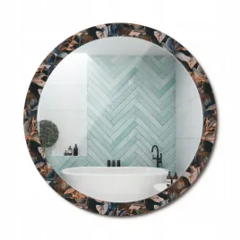 lustro-wiszace-dekoracyjne-z-nadrukiem-ciemne-tropikalne-liscie-fi-100-cm