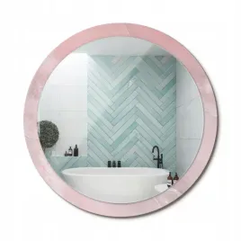 wiszace-lustro-ze-szklana-obramowke-z-nadrukiem-rozowy-kamien-fi-100-cm