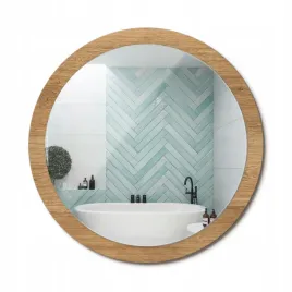 lustro-wiszace-ze-szklana-obramowke-z-nadrukiem-tekstura-drewna-fi-100-cm