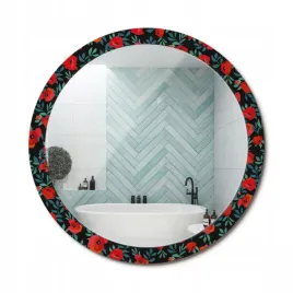 lustro-z-nadrukiem-do-lazienki-kuchni-przedpokoju-czerwony-mak-fi-100-cm