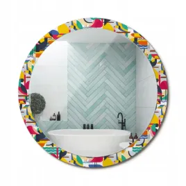 lustro-scienne-ze-szklana-rama-geometryczne-tropikalne-ptaki-fi-100-cm