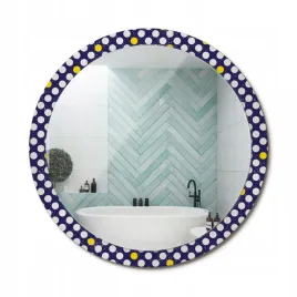 lustro-premium-z-szklana-ozdobna-rama-z-nadrukiem-retro-kropki-fi-100-cm