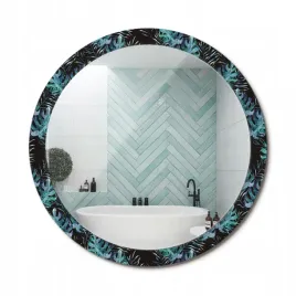 lustro-scienne-z-ozdobnym-szklanym-obramowaniem-egzotyczne-liscie-fi-100-cm