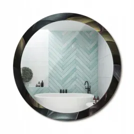 lustro-wiszace-dekoracyjne-z-nadrukiem-ciemne-tropikalne-liscie-fi-100-cm