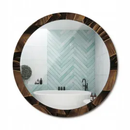 lustro-scienne-z-ozdobnym-obramowaniem-brazowe-liscie-bananowca-fi-100-cm