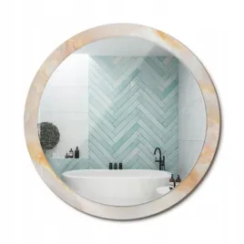 lustro-scienne-ze-szklana-ozdobna-rama-z-nadrukiem-marmur-onyks-fi-100-cm