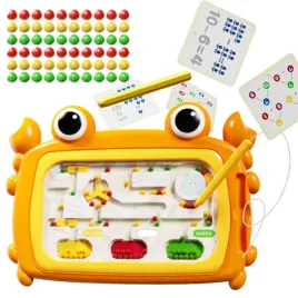 woopie-tablica-magnetyczna-montessori-labirynt-krab-pomaranczowa