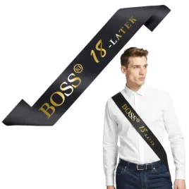 szarfa-urodzinowa-bosski-18-latek-czarno-zloty-160-cm