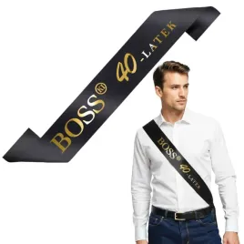 szarfa-urodzinowa-bosski-40-latek-czarno-zloty-160-cm