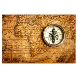 plakaty-60x40-stara-mapa-i-kompas-motyw-do-klasy-geografia