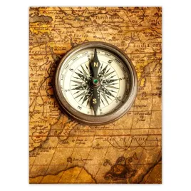 plakaty-30x40-stara-mapa-i-kompas-motyw-do-klasy-geografia
