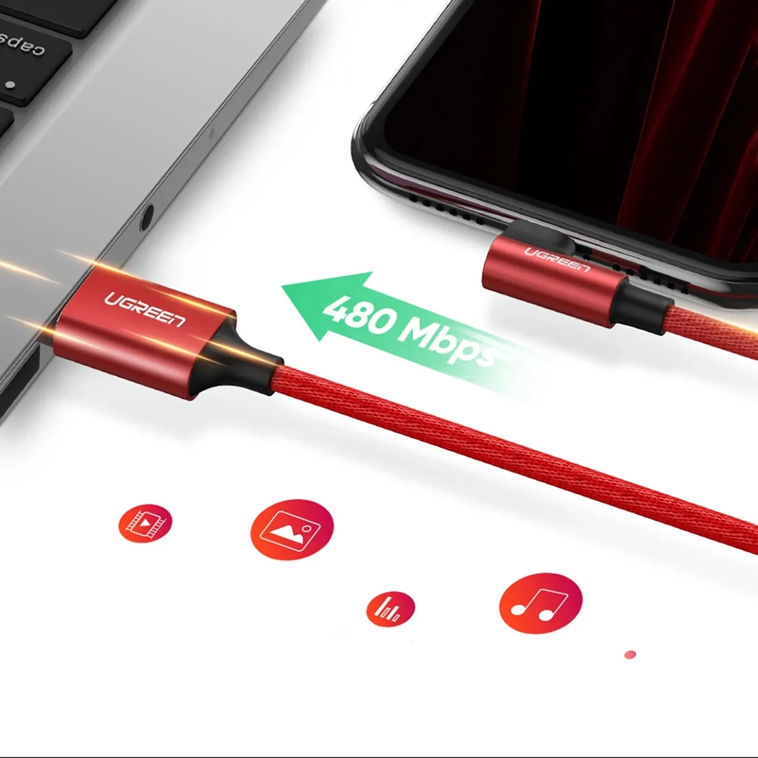 kabel-ugreen-usb-apple-lightning-1-m-czerwony