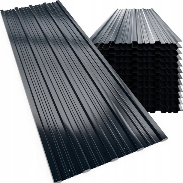 12x Blacha trapezowa ocynk 7 m² blacha na dach trapez antracyt 129x46cm