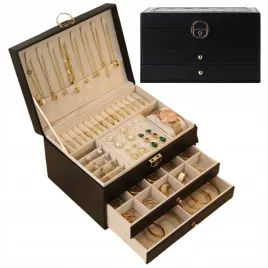 szkatulka-na-bizuterie-z-szufladkami-organizer-czarny-3-poziomy-zamykany