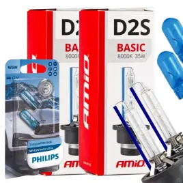 zarniki-amio-d2s-8000k-basic-zarowki-philips-w5w-whitevision-ultra-gratis