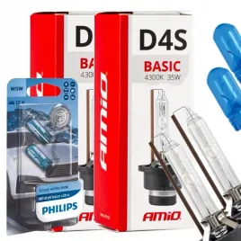zarniki-amio-d4s-4300k-basic-zarowki-philips-w5w-whitevision-ultra-gratis