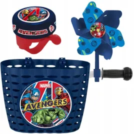 zestaw-avengers-koszyk-wiatraczek-dzwonek-na-kierownice-dla-dzieci-rower