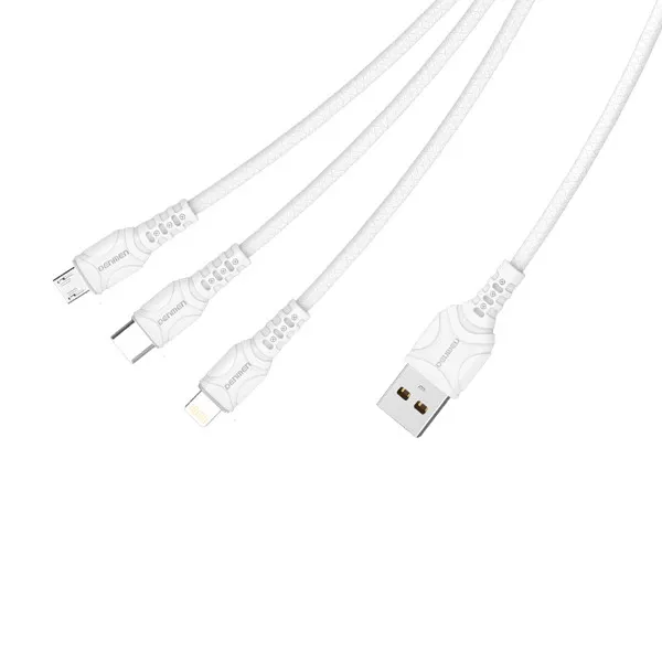 kabel-usb-3w1-denmen-bialy-1m-d05e