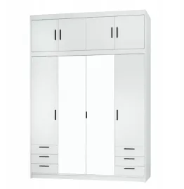 wysoka-szafa-z-nadstawka-polkami-4d-177cm-bialy-mat-rumba-lp