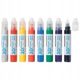 pisak-dekoracji-crelando-3d-8-sztuk-kolorow-x-30-ml-perlowy-dlugopis-3d