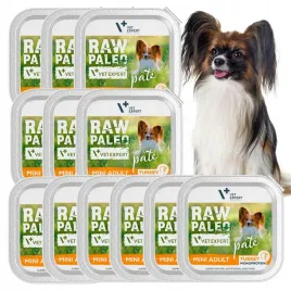 mokra-karma-dla-psow-doroslych-malych-ras-indyk-raw-paleo-pate-12-x-150g