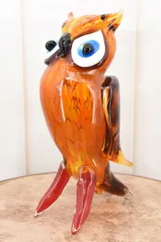 szklo-murano-style-pomaranczowa-sowa-ptak-figura-rzezba-dekoracja