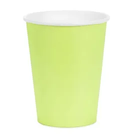 kubeczki-papierowe-monokolor-zielony-jasny-partydeco-250-ml-6-szt