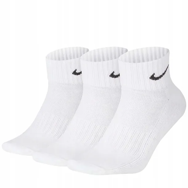 Nike skarpety skarpetki białe za kostkę bawełna SX4926-101 3Pak 42-46