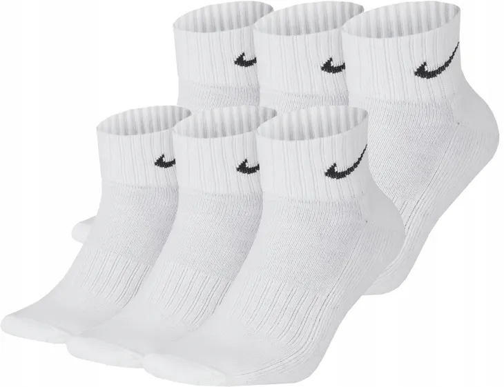 Nike skarpety skarpetki białe za kostkę bawełna SX4926-101 6Pak 42-46