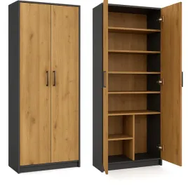 regal-rafcio-2d-74x180x35-cm-zamkniety-biurowy-dab-artisan-antracyt