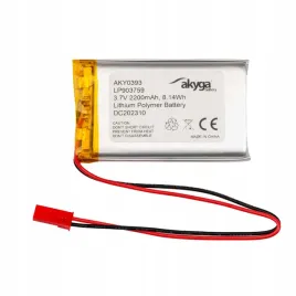 akumulator-li-po-lp903759-akyga-3-7v-2200mah-pcm-zlacze-jst-2-pin-150mm